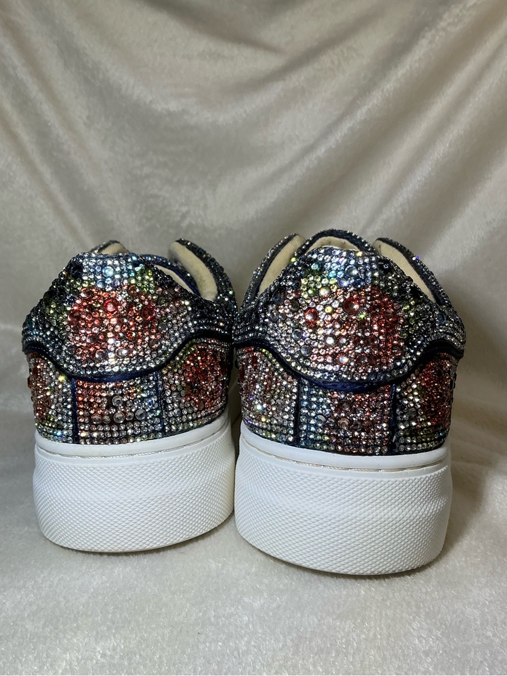 Betsey Johnson "Sidny" Rhinestone Platform Sneakers – Navy Floral Women’s Size 7 - Picture 5 of 9